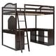 preview thumbnail 45 of 52, Wooden Full Loft Bed with U-shaped Desk,Storage Compartments and Tri-fold Mirror