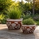 preview thumbnail 54 of 80, Decorative Floral Ceramic Chinoiserie Round Planter - Set of 2 Brown/ White - 12.25"