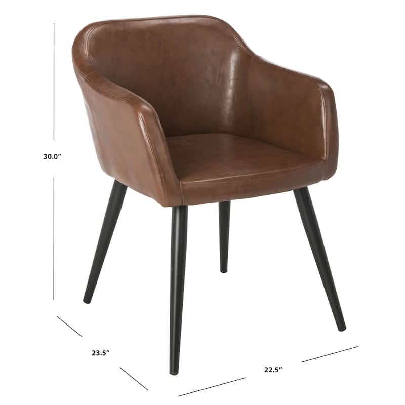 SAFAVIEH Drusilla Brown/ Black Accent Chair - 22.5" x 23.5" x 30" - 22Wx24Dx30H
