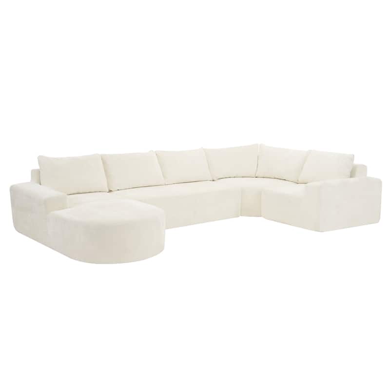 139" Chenille Modular Cloud Sectional Sofa with Deep Seating, Pocket Spring Support, and 5-Piece U-Shaped Configuration