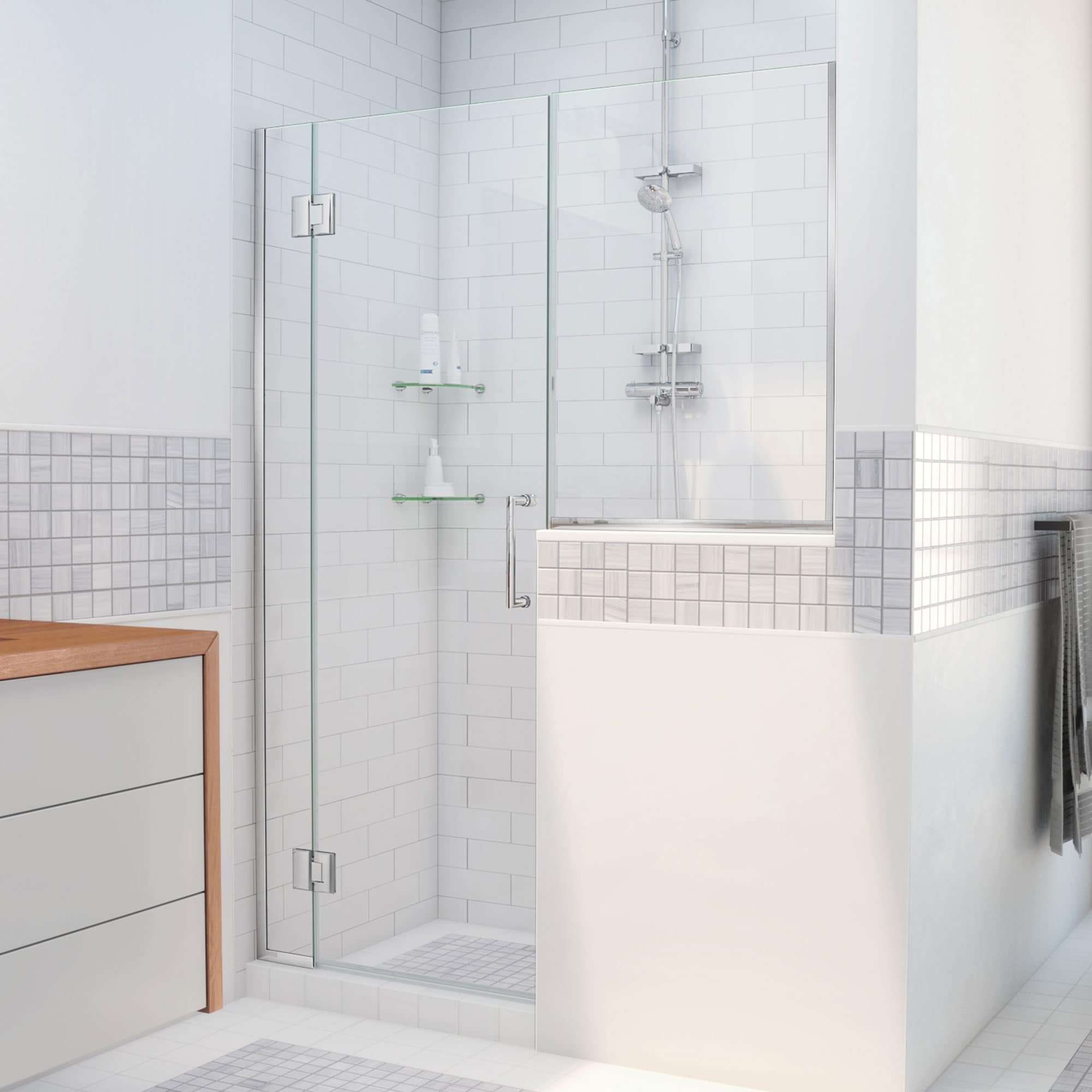 DreamLine Unidoor-X 59-59 1/2 in. W x 72 in. H Frameless Hinged Shower Door - 59" - 59.5" W