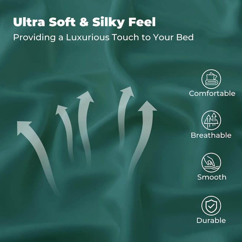 3 Piece All Season Silky Soft Satin Reversible Comforter Set