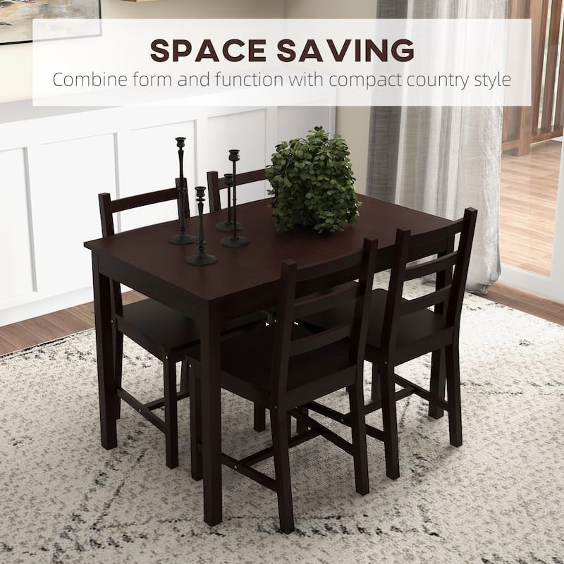 Dining Table Set Modern Kitchen Table and Chairs, Solid Wood Dining Room Set(Table + 4 Chairs)