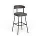preview thumbnail 29 of 37, Amisco Quinton Swivel Counter and Bar Stool Charcoal Grey Polyester / Black Metal - Counter height