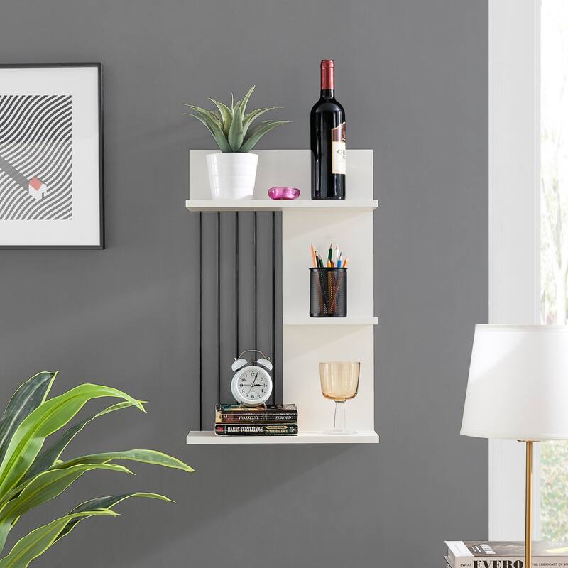 Danya B. Seville Dynamic Utility Ledge Wall Shelf - White