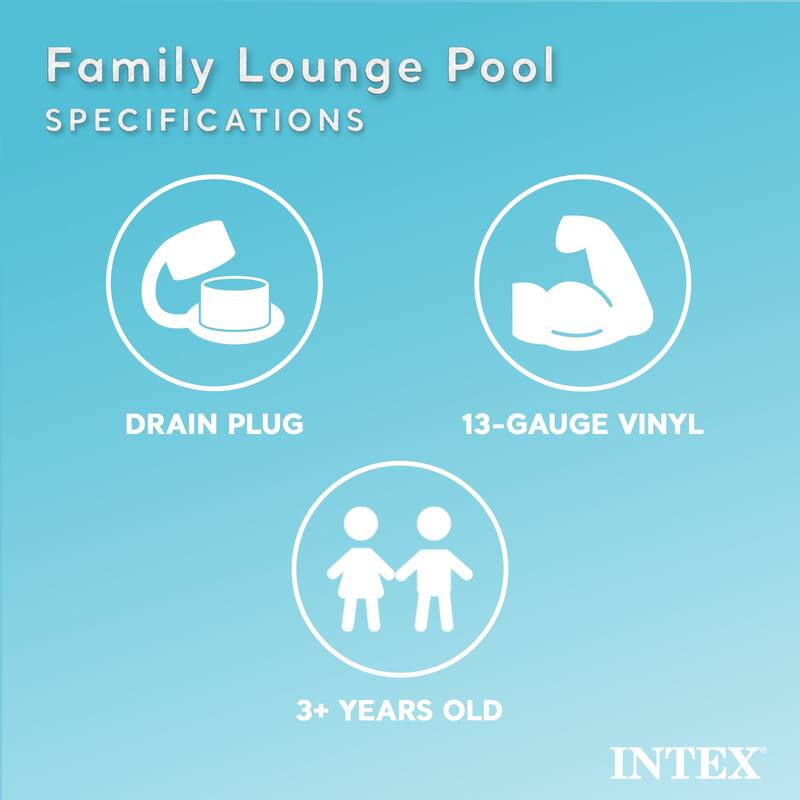 Intex Swim Center Round Inflatable Above Ground Family Lounge Outdoor Pool, Blue - 16.09