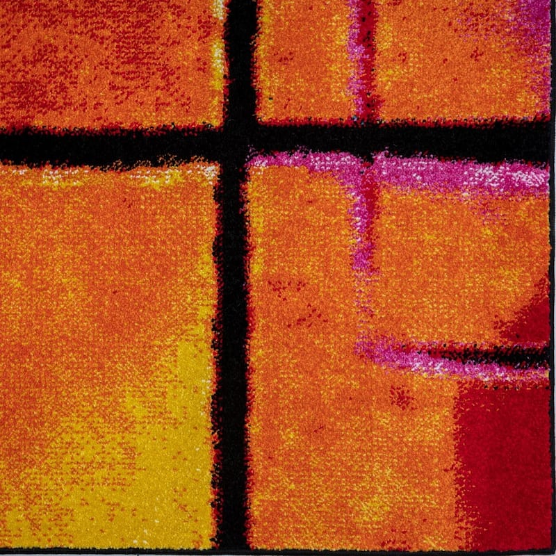 Luxe Weavers Abstract Geometric Grid Area Rug