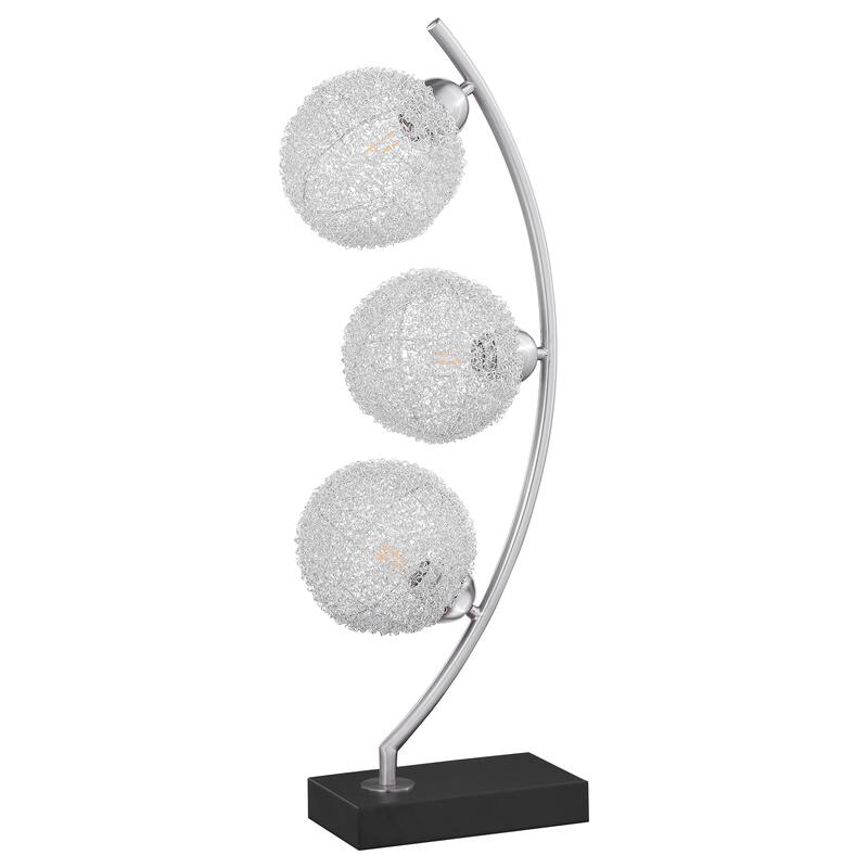 Claudia 30-Inch Woven Spherical Metal Table Lamp Black