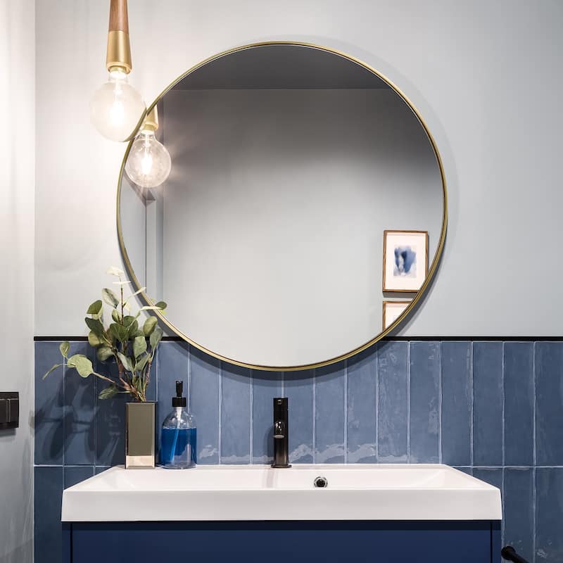 Ultra Stainless Steel Round Wall Mirror- 30"x30"