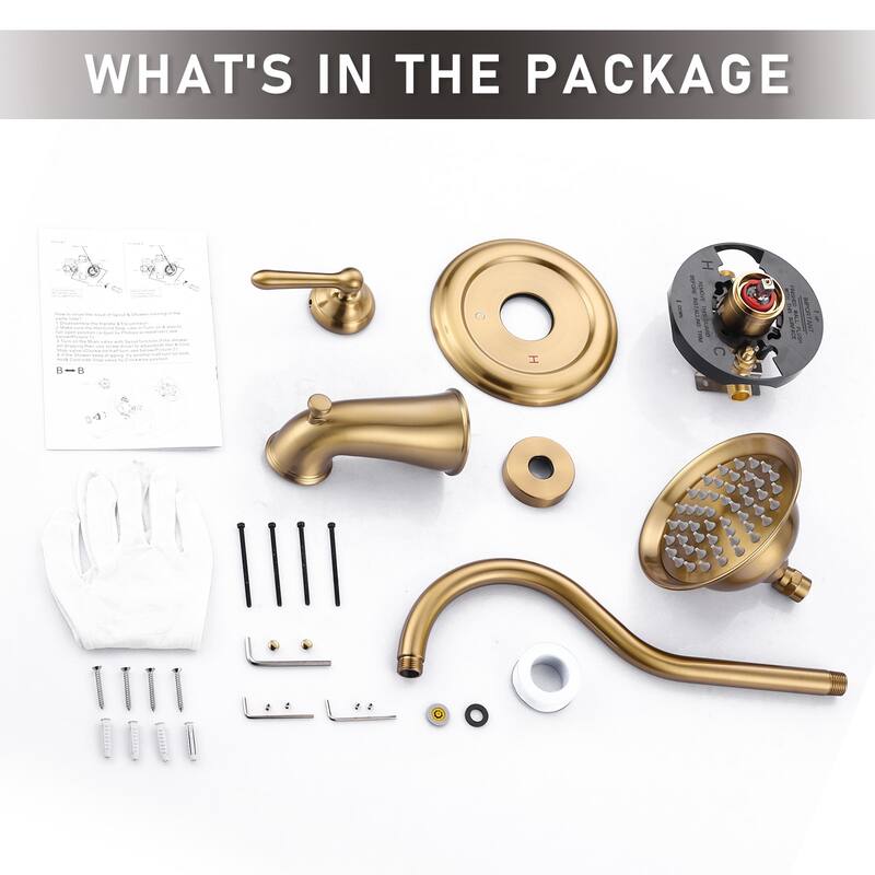 WOWOW Single Handle 1-Spray Tub and Shower Faucet with Valve Included