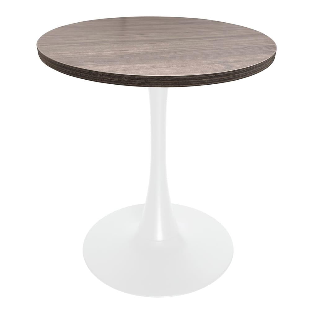 Bristol 27" Round Dining Table with MDF TableTop & White Pedestal Base for Kitchen & Dining Room