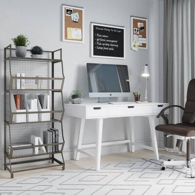 Mid-Century Writing Desk - White