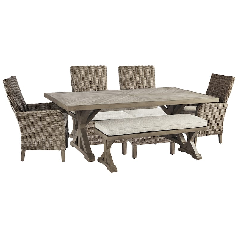 Signature Design by Ashley Beachcroft Brown/Beige 6-Piece Outdoor Seating Package