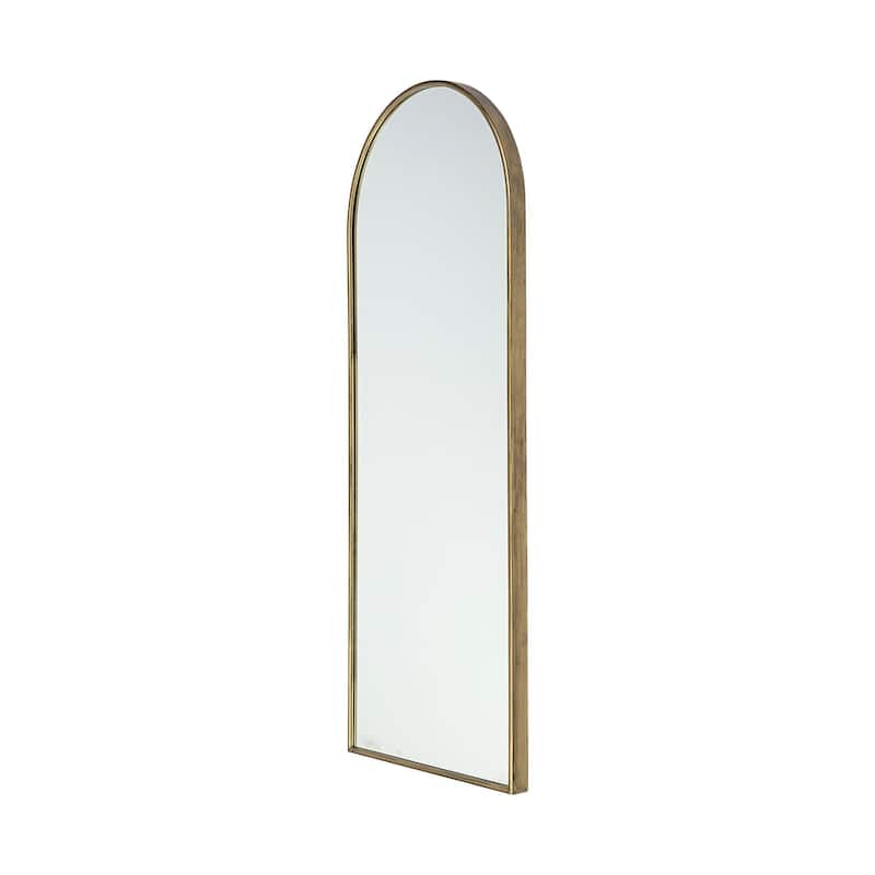 Agatha Metal Frame Arched Rectangular Mirror - 70" x 28" - Antique Gold