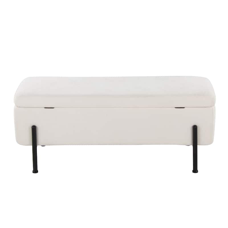 Silver Orchid Galotti Storage Bench with Flip-Top Lid