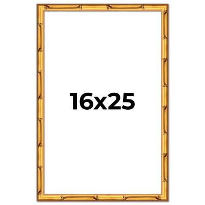 16x25 Frame Gold Bamboo Picture Frame Modern Photo Frame Includes UV Acrylic Shatter Guard Front Acid Free Foam Backing Board