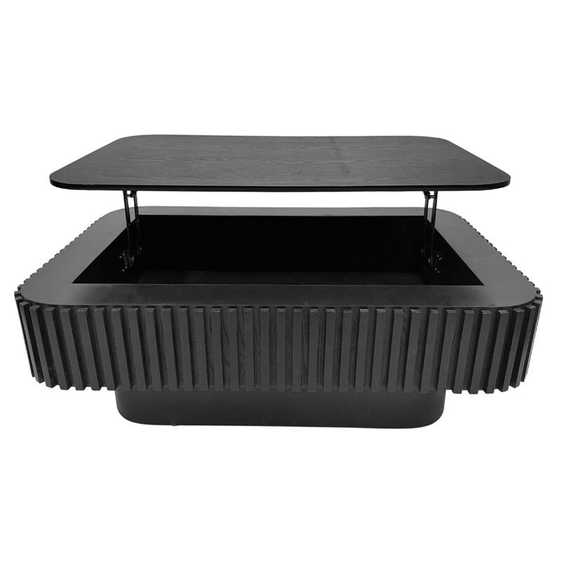 Storage Modern Coffee Table 38.6'' Fluted Lift-top Tea Coffee Table