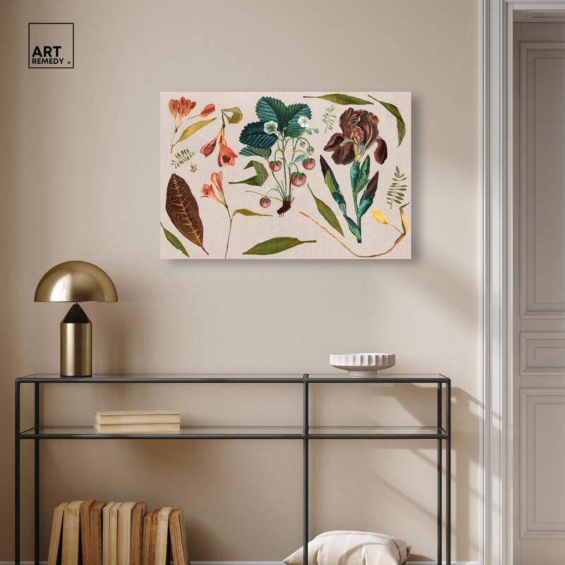 Floral Diagram Montage Canvas by Art Remedy, Gallery Wrapped