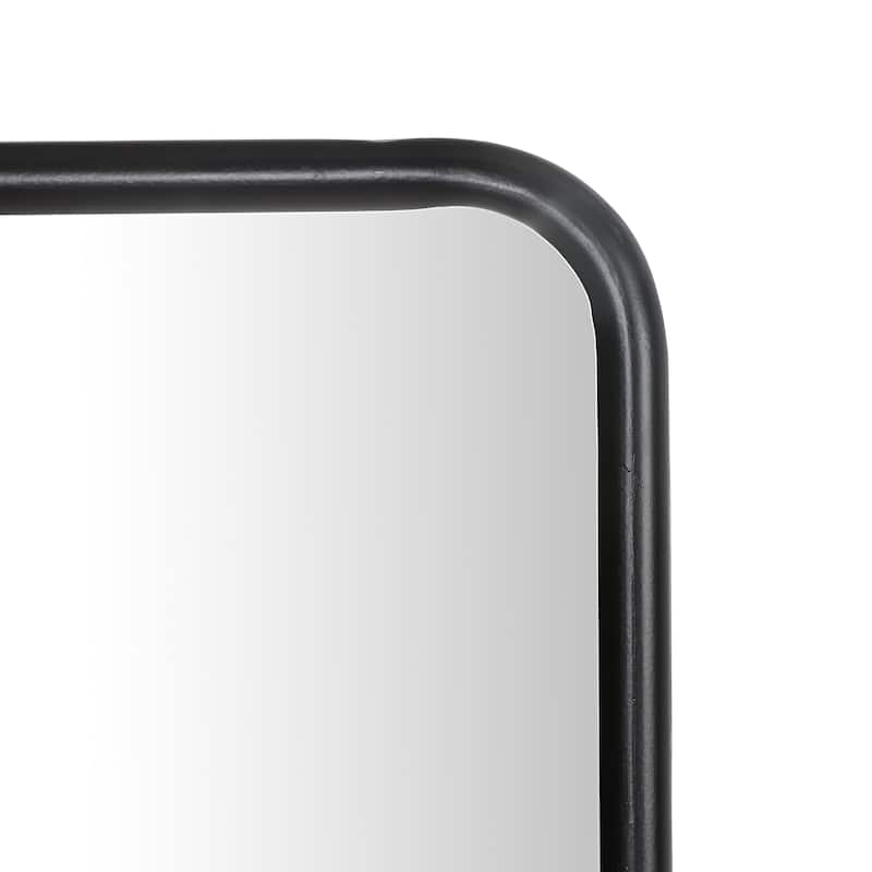 SAFAVIEH Trinsy 22-inch Black Rectangular Wall Mirror with Shelf - 18" x 5" x 48"