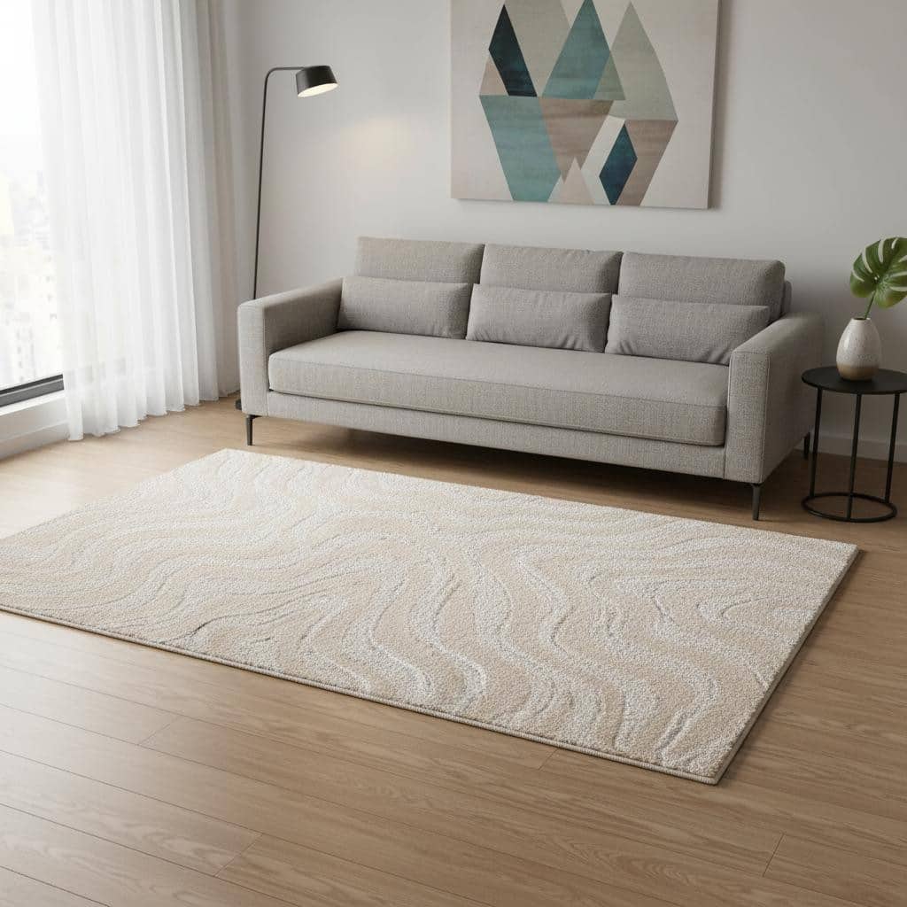 HomeRoots Solid Color Modern Rectangle Area Rug - 5' X 8'