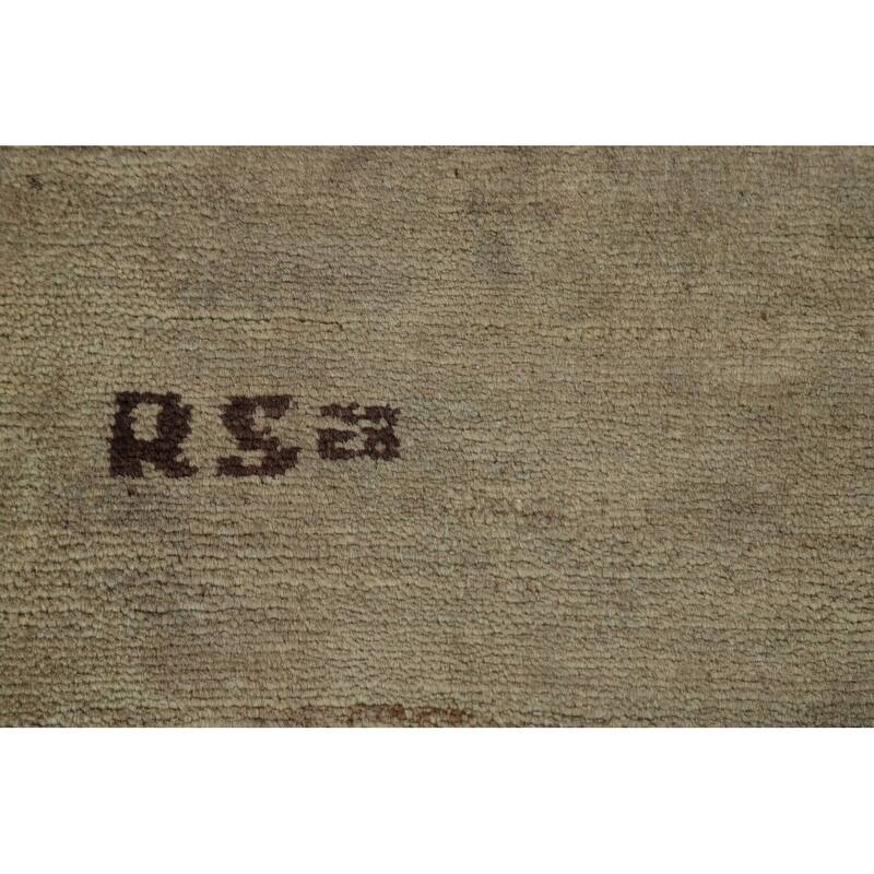 Modern Gabbeh Oriental Foyer Rug Stripe Hand-Knotted Wool Carpet - 3'3"x 5'1"