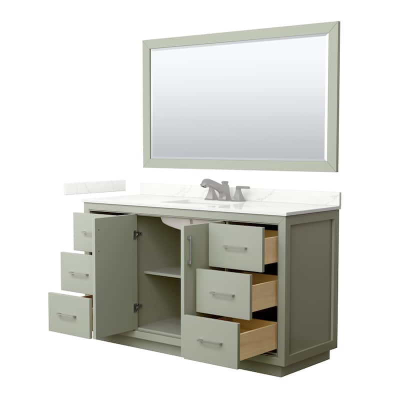 Icon 60-inch Single Vanity, Quartz Top, 58-inch Mirror