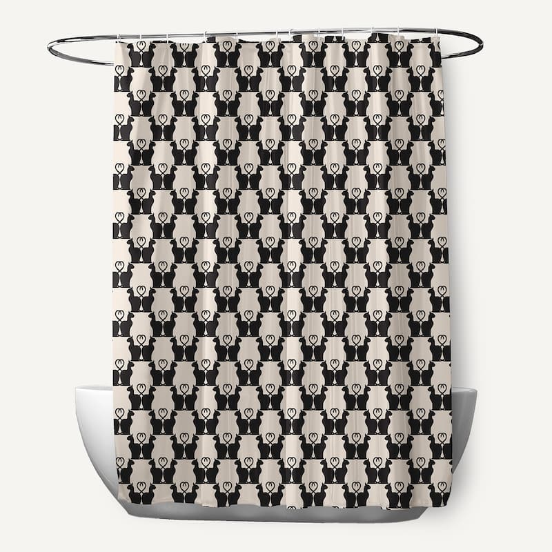Cat Clowder Shower Curtain - Cream