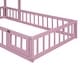 preview thumbnail 29 of 47, Twin Size Wooden Floor Bed with Fence Railings and Detachable Headboard, Kids Dress Up Rack, Playhouse Frame