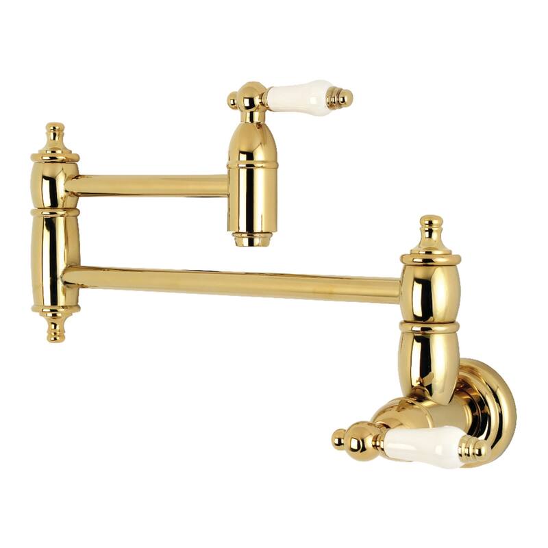 Restoration Wall Mounted Pot Filler Faucet - Polished Brass