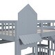 preview thumbnail 8 of 9, Full-Over-Full Bunk Bed with 2 Drawers, Castle Style Bed with 3 Storage Shelves, Storage Bed with Slide, Gray