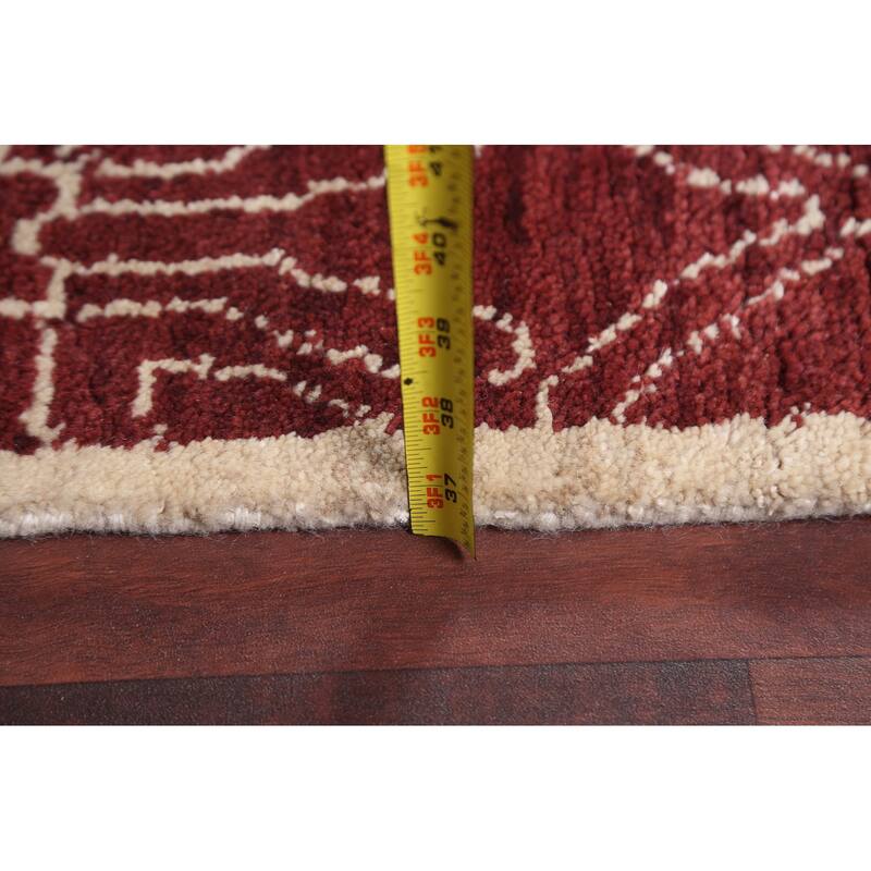 Red Art & Craft Oriental Living Room Area Rug Hand-knotted Wool Carpet - 7'11" x 9'10"