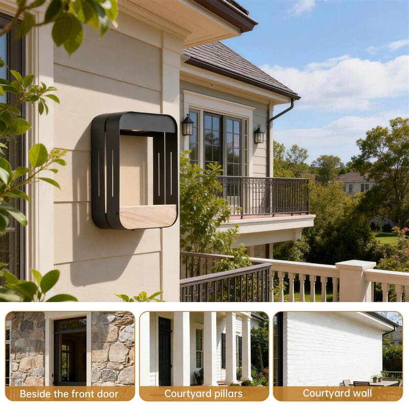 Modern Rectangular Iron Outdoor Wall Light