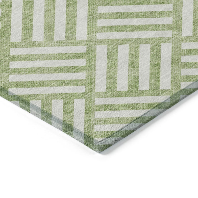 Machine Washable Indoor/ Outdoor Chantille Modern Geo Rug