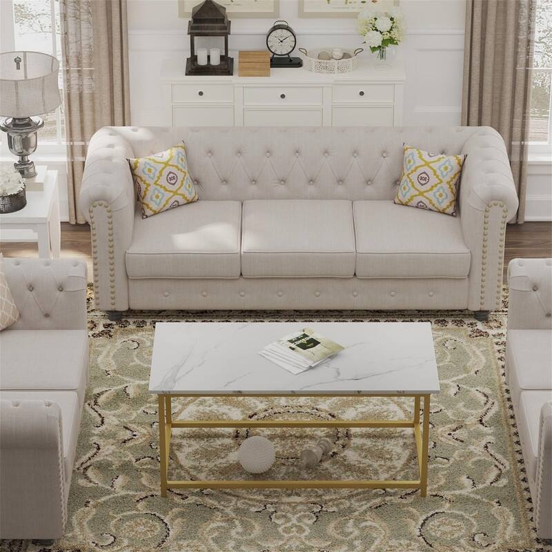 Marble Coffee Table Simple Modern Open Design