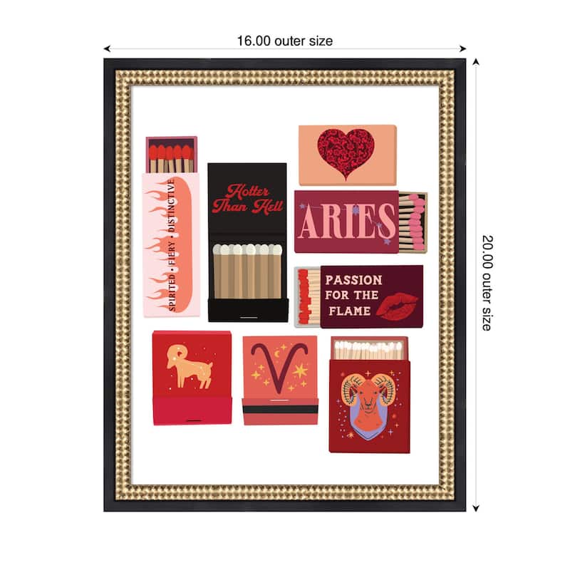 Kate and Laurel Aries Matchbooks 14x18 FC by Megan Ryan Framed Wall Art Print