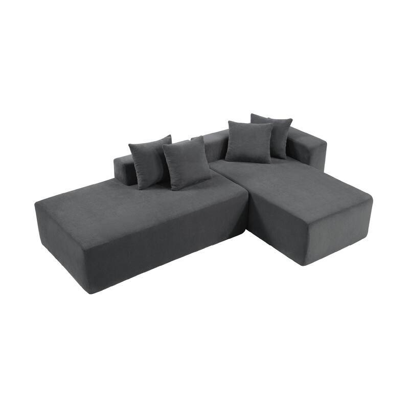101" L-Shaped Modular Sofa With Deep Seat,No Assembly Required,High-Density Foam Filling With High-Carbon Steel Wrapped Springs