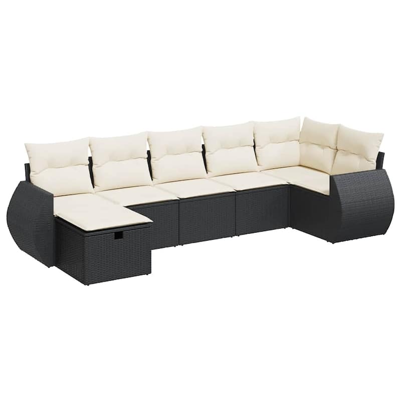 vidaXL Garden Sofa Set Beige/Black/Brown/Grey