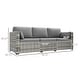 preview thumbnail 3 of 6, Outsunny Wicker Patio Couch, PE Rattan 3-Seat Sofa, Outdoor Furniture