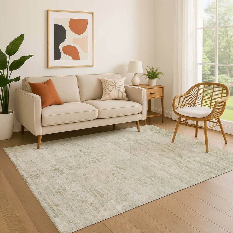 Premium Washable Super Soft Solid Abstract Mayfield Rug - Linen - 2'6" x 3'10"