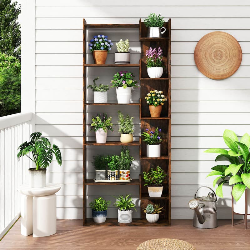 Costway 1/2 PCS 6-tier Bookshelf Tall Display Shelf with 11 Open - See Details