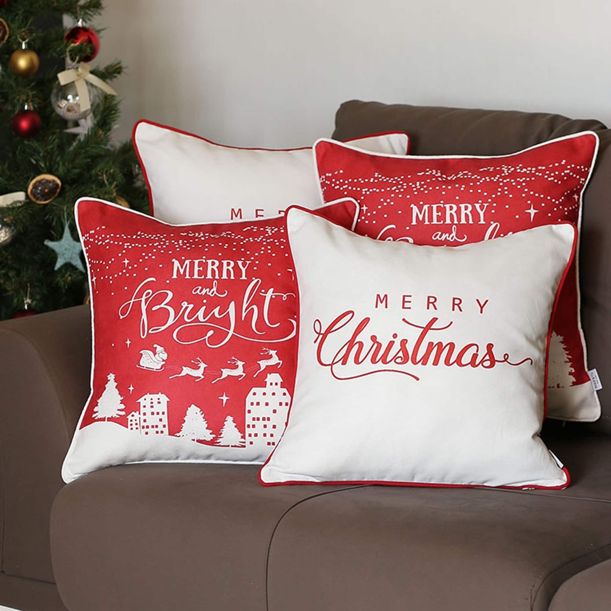 Christmas decorative pillows. Set Of 4. New With Tags. Bed Bath & Beyond.