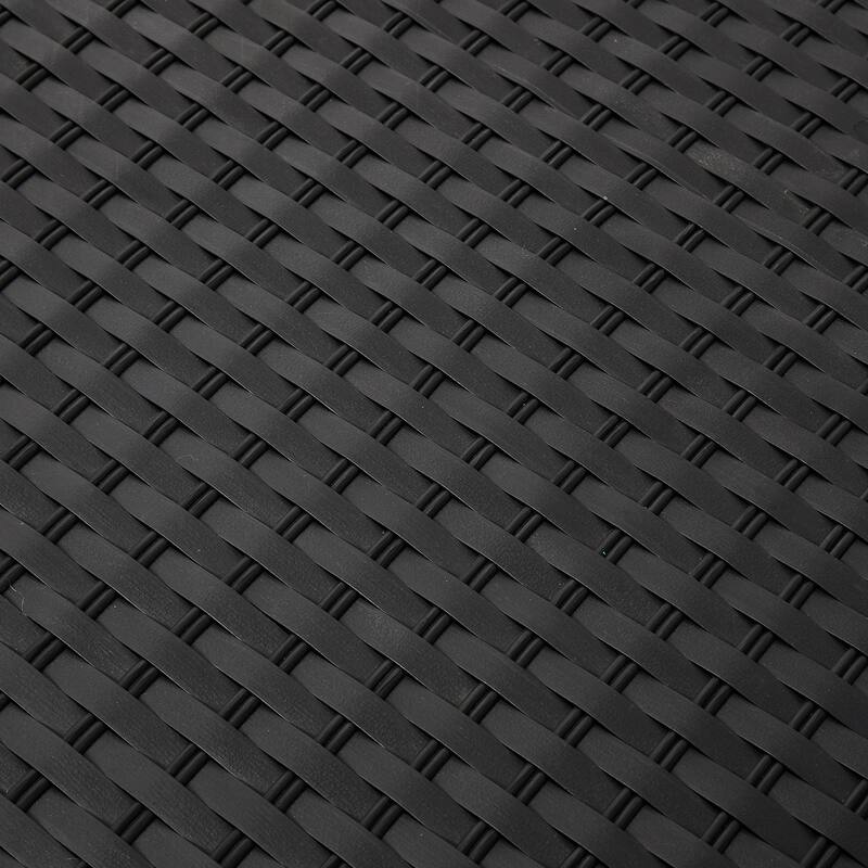 Glitzhome Patio 140 Gallon 52.75"W Oversize Black Wicker Storage Bench Deck Box - 52.75"W x 29"D x 26"H