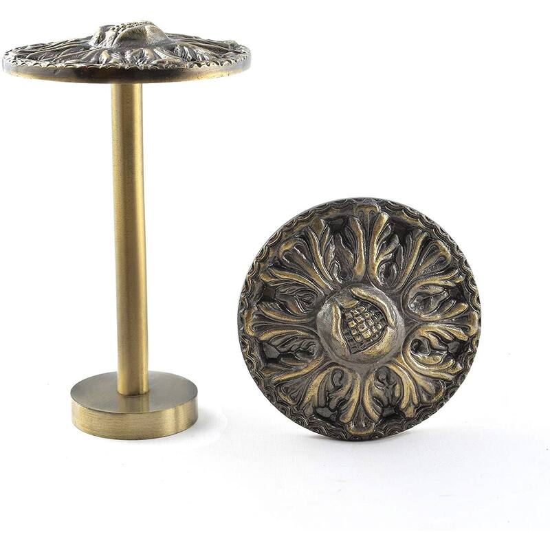 2 Pcs Curtain Holdback for Curtains Wall Mounted Metal Drapery Hook for Door Window Treatment(Round Medallion)- By Deco Window