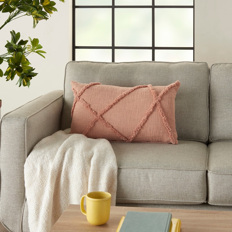 Mina Victory Distressed Diamond Boho Throw Pillow