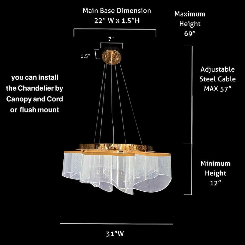 Luxury LED Modern Chandelier Pendant Light