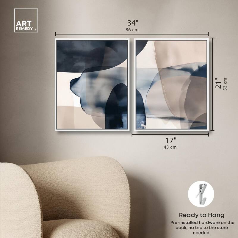 Monochrome Movement Canvas Set of 2 by Art Remedy