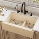 preview thumbnail 19 of 17, Karran Farmhouse/Apron-Front Quartz Double Bowl Kitchen Sink Kit