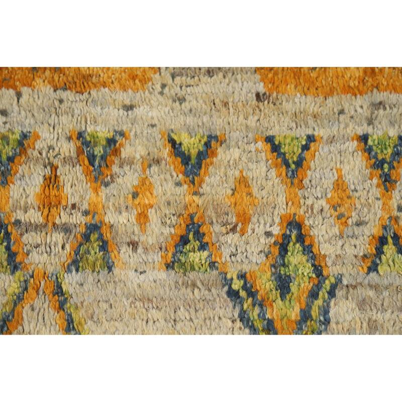 Geometric Tribal Moroccan Oriental Rug Handmade Bedroom Wool Carpet - 3'4" x 6'5"