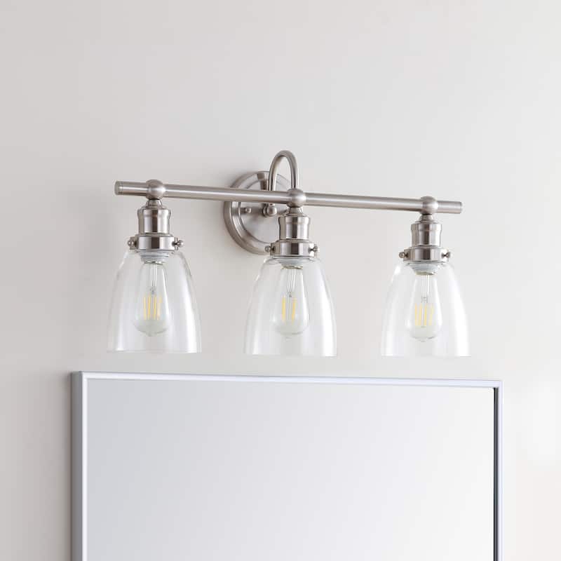 SAFAVIEH Lighting Dunes 3-light Brush Nickel LED Sconce - 23.5"x6.8"x11.8"