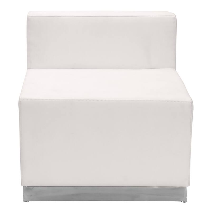 LeatherSoft Chair w/Brushed Stainless Steel Base - Reception Furniture